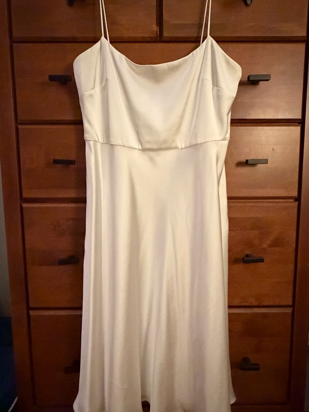 Sachin & Babi Satin Slip Dress with Spaghetti Straps - Ivory